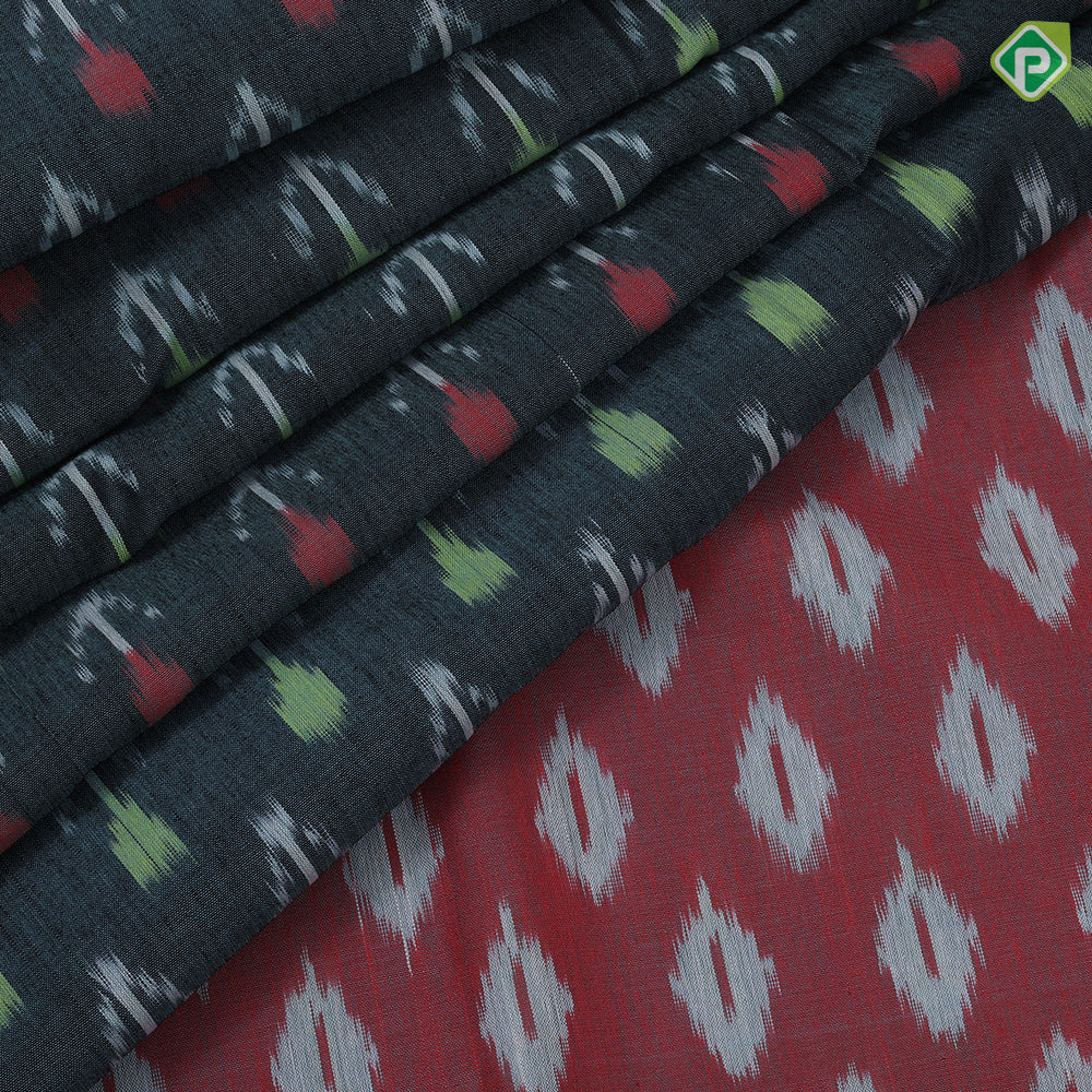 Trending vibe colors ikkat design plain border mulmul cotton fancy saree