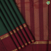 Bottle Green Vairaoosi Checks Design Marron Mango Mustard Ruthracham Border Design Traditional Silk Saree