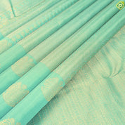 Rexona Green With Silver And Gold Zari Self Plain Border Contemporary Trendy Designer Silk Saree