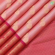 Light Pink Gold Zari Earing Model Butta Design Rani Pink Mango Peacock Border Design Pure Mix Silk Saree