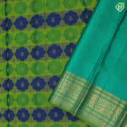 yellow orange and red tricolor lines gold zari fancy butta purple gold zari rangoli design meena work lines border Rangkat silk saree