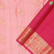 Light Pink Gold Zari Earing Model Butta Design Rani Pink Mango Peacock Border Design Pure Mix Silk Saree
