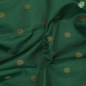 Forest green gold zari vairaoosi peacock chakkaram contrast red gold zari gaja yaali butta border traditional vintage silk saree