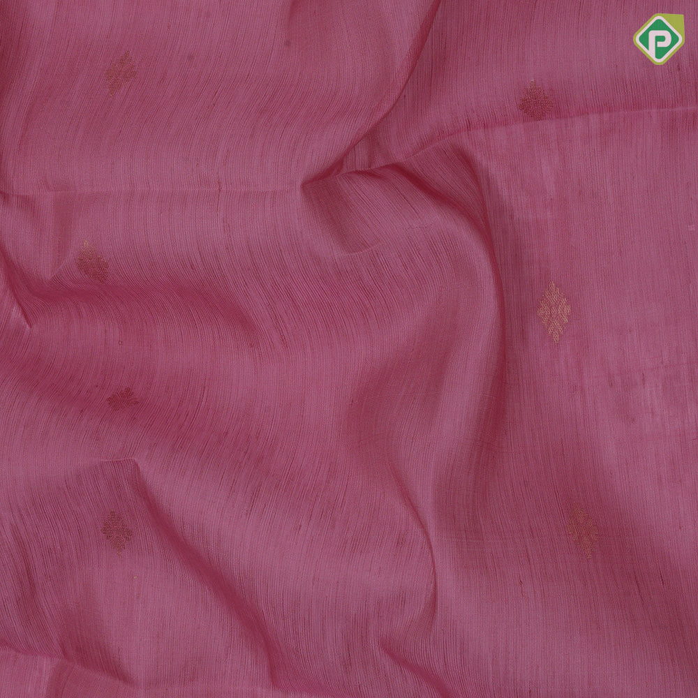 Lavender gold zari diamond shape flower butta motifs self gold zari lines border ikkat design pallu linen soft silk saree