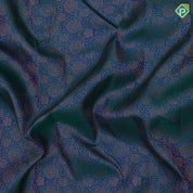 Peacock blue gold zari fancy flower meena work self gold zari rangoli border grand bridal silk saree