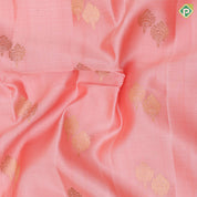 Light Pink Gold Zari Earing Model Butta Design Rani Pink Mango Peacock Border Design Pure Mix Silk Saree