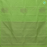 Parrot Green Neem Zari Leaf Design Border Less Fancy Trendy Silk Saree