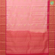 Light Pink Gold Zari Earing Model Butta Design Rani Pink Mango Peacock Border Design Pure Mix Silk Saree