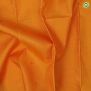 Mango yellow gold zari rudraksham butta design contrast maroon gold zari padded border traditional silk saree