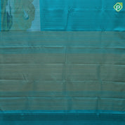 Jade green color nice texture matte finish nature scenery effect art work border signature edition silk saree