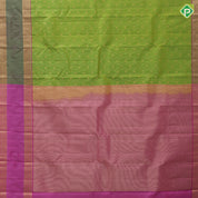 Grape brown gold zari stripes and flower butta purple gold zari retta pattai border pure mix silk saree