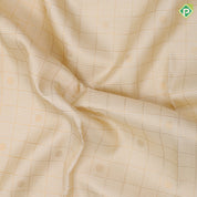 White gold zari checked window panel rudraksham butta rani red gold zari yali butta lines traditional silk saree