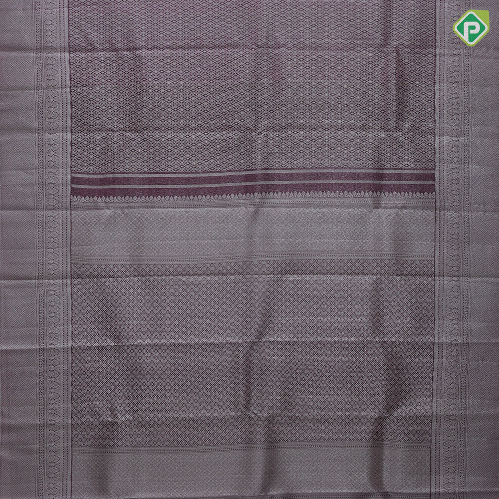 Purple neem zari honeycomb design self color neem zari diamond design lines border organza silk saree
