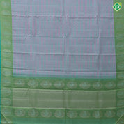 multi color thread and zari velthari lines design pista green multi color zari meena work peacock butta border traditional silk saree