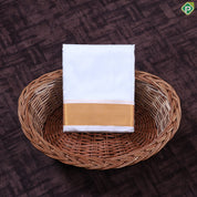 White Gold Zari Border 8 Muzham 100Kuligai Asha Silk Dhoti