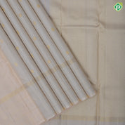Sandal gold zari vairaoosi checks and kandapiranda butta self gold zari multi line border traditional silk saree