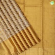 Grand gold silver zari by zari floral tissue weaved self gold zari diamond border grand tissue silk saree