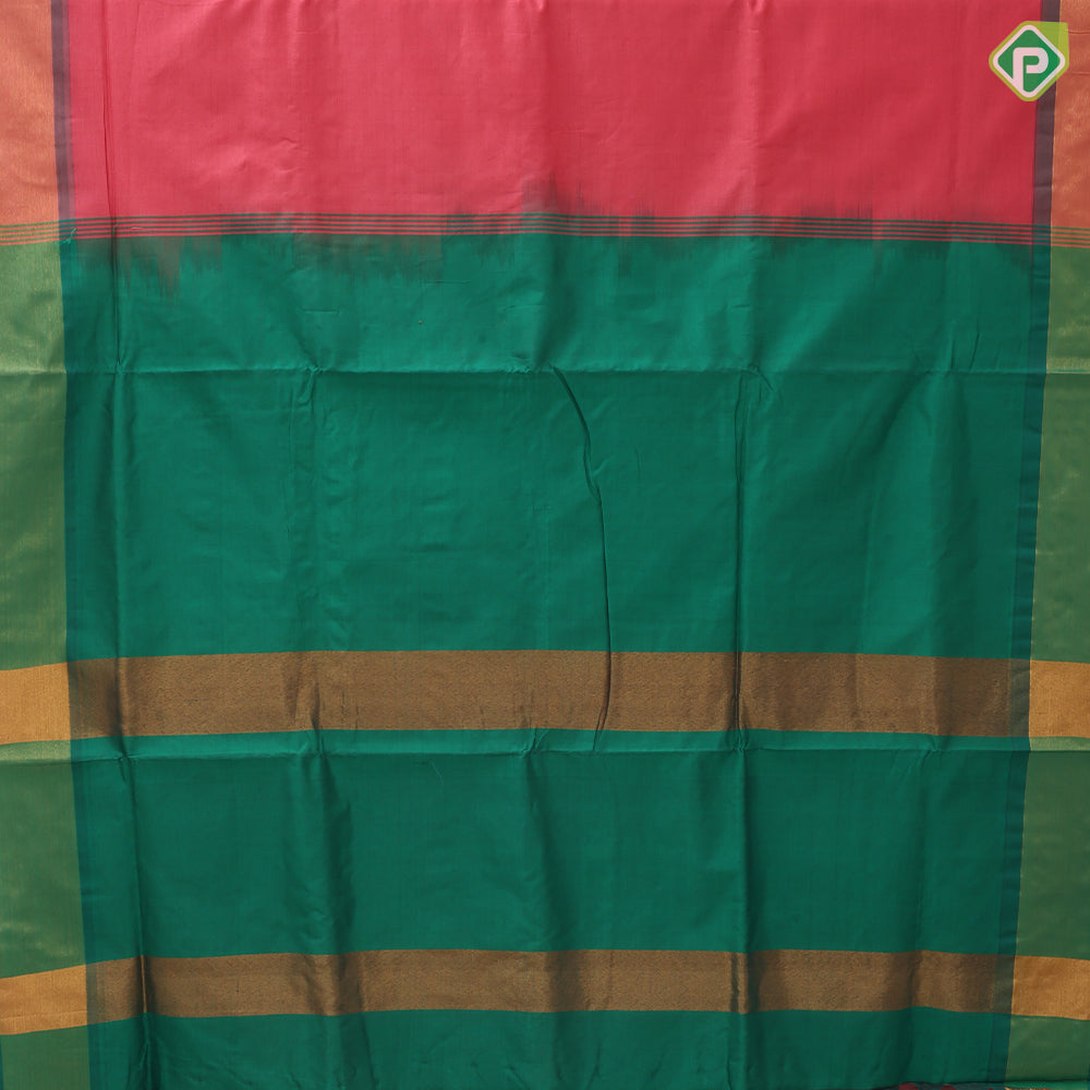 Darker color shades plain design contrast color border gold tissue border silk cotton saree