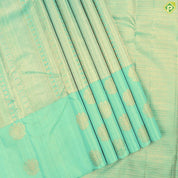 Rexona Green With Silver And Gold Zari Self Plain Border Contemporary Trendy Designer Silk Saree