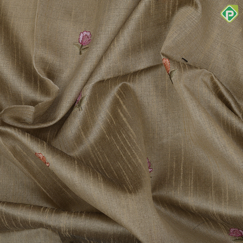 Navy Blue Rose Flower Butta Border Flower Design Fancy Cotton Saree