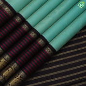 Rexsona Green Gold Zari Vairaoosi Design Coffee Brown Peacock Border Design Traditional Silk Saree