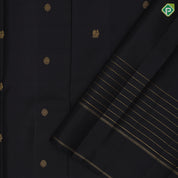 Luxury black gold zari peacock rudraksham butta self gold zari kattam design border traditional silk saree