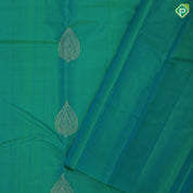 Bottle green gold zari leaf design self gold zari mango butta border gift silk saree
