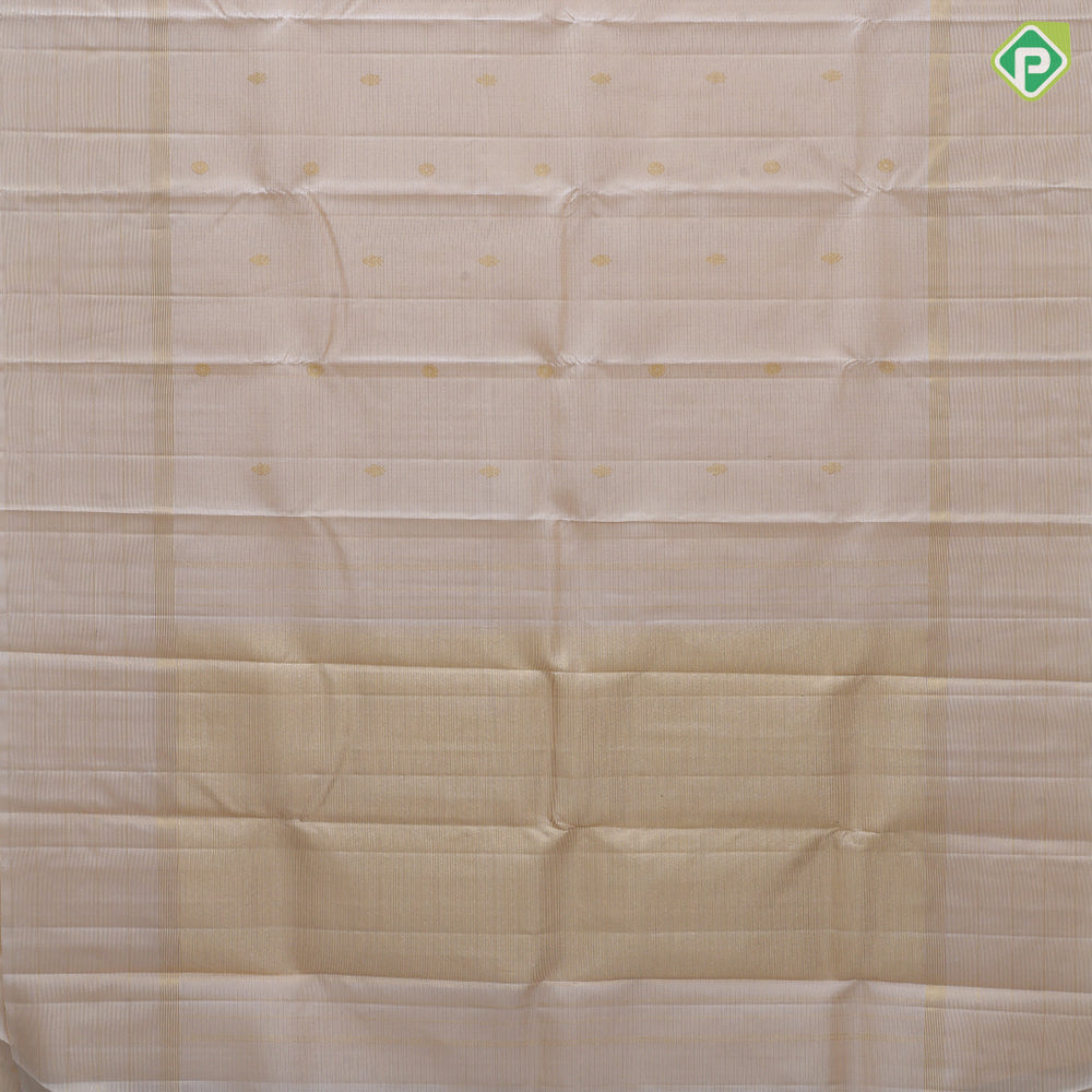 Sandal gold zari vairaoosi checks and kandapiranda butta self gold zari multi line border traditional silk saree