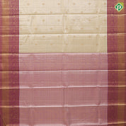 Sandal grey gold zari diamond butta shimmer tissue contrast purple gold zari rangoli floral border signature edition silk saree