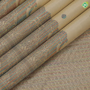 Sandal with multi color thread rudraksham buta motifs self multi color zari Gaja yaazhi turning border traditional silk saree