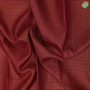 Maroon red gold zari kattam checkered design sky blue gold zari retta pett high border traditional vintage silk saree