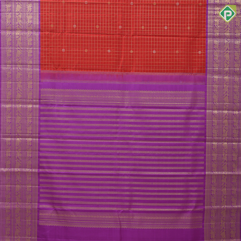 Crimson red gold zari kattam and rudraksham butta design dark lavender silver gold zari peacock butta lines border traditional silk saree