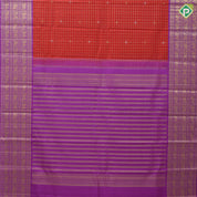 Crimson red gold zari kattam and rudraksham butta design dark lavender silver gold zari peacock butta lines border traditional silk saree