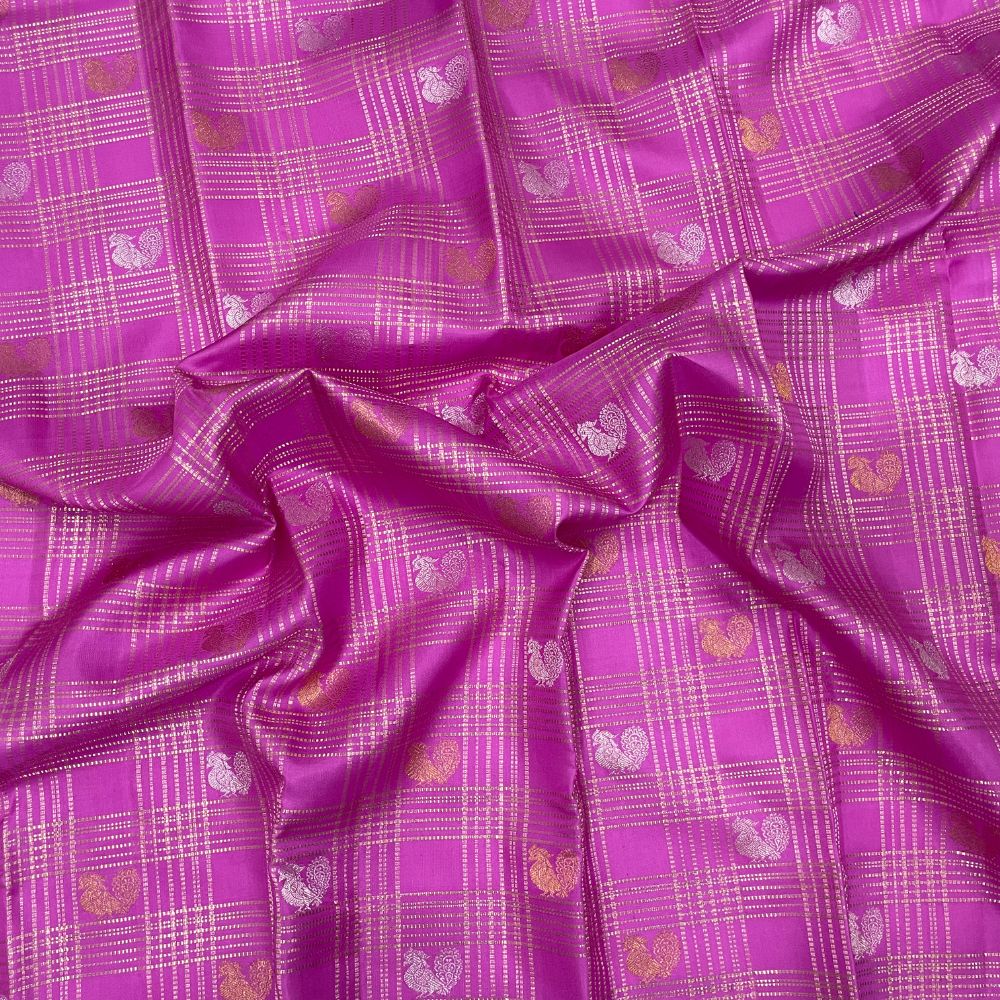 Baby Pink Cercles Butta Border Exclusive Bridal Silk Saree