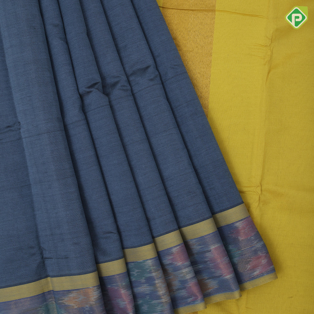 bright shades plain body contrast color border and pallu 9 yards silk cotton saree