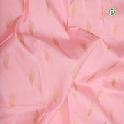 Baby pink gold zari parrot butta design self color gold zari gatti border bridal silk saree
