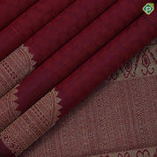 Dark Magenta self mango butta design self gold zari turning border traditional silk saree