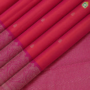 Orangish pink gold zari small kalasham butta design Rose pink silver gold zari banaras style border gift silk saree