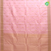 Baby pink gold zari parrot butta design self color gold zari gatti border bridal silk saree