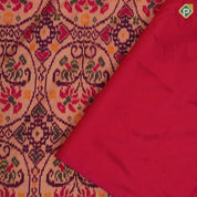 light yellow multi color ikkat design rani pink plain border ikkat design pallu concept ikkat silk saree