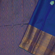 Peacock blue gold zari diamond meena work self gold zari Thilagam high border grand bridal silk saree