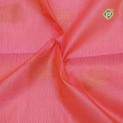 Peach pink gold zari peacock mango butta rani red gold zari mayilkan border silk cotton saree