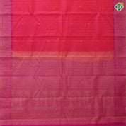 Orangish pink gold zari small kalasham butta design Rose pink silver gold zari banaras style border gift silk saree