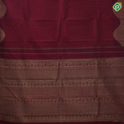 Dark Magenta self mango butta design self gold zari turning border traditional silk saree