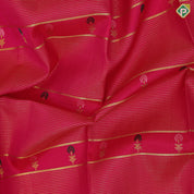 Rose pink gold zari vairaoosi multi color flower meena work butta baby pink gold zari horse butta high border fusion silk saree