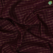 Purple violet gold zari velthari checks design deep orange gold zari peacock butta retta pett border traditional silk saree