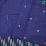 Dark color silver zari rain drop design multi color trendy border fancy cotton saree