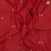 Tomato red gold zari lines and star butta design sky blue neem zari rangoli border art silk saree