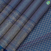 Peacock blue silver gold zari tissue design self edge peacock butta border grand bridal silk saree