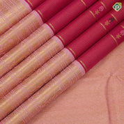 Rose pink gold zari vairaoosi multi color flower meena work butta baby pink gold zari horse butta high border fusion silk saree